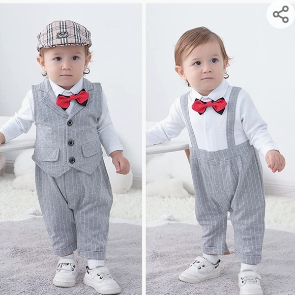 💜3/$30🆕️HOSUKKO Grey Baby Boy Suit(80=24 Months) - Picture 3 of 7